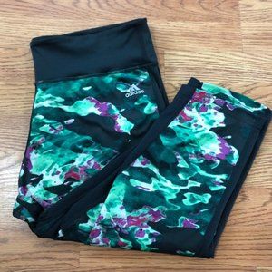 Adidas Climalite Green Purple Watercolor Capri XL